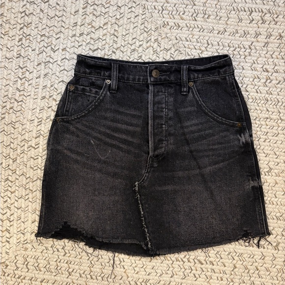 We The Free Charcoal Denim Skirt - Picture 1 of 4